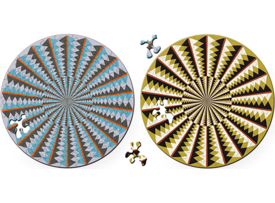 CURIOSI Oboustranné dřevěné puzzle Double: Kolotoč 88 dílků