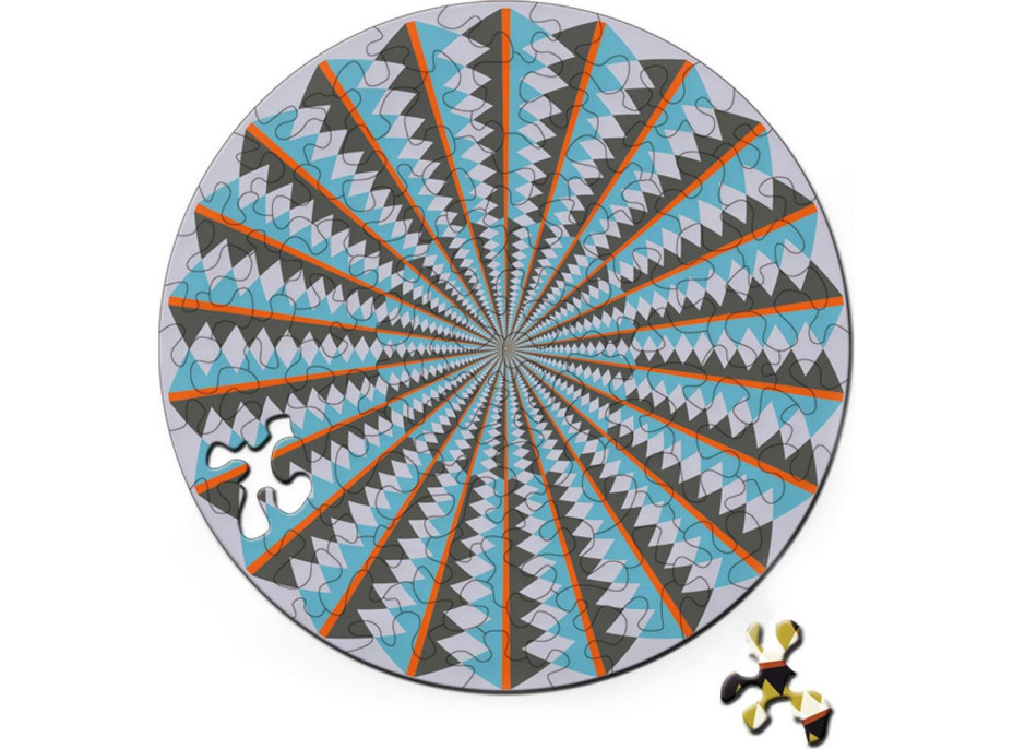 CURIOSI Oboustranné dřevěné puzzle Double: Kolotoč 88 dílků