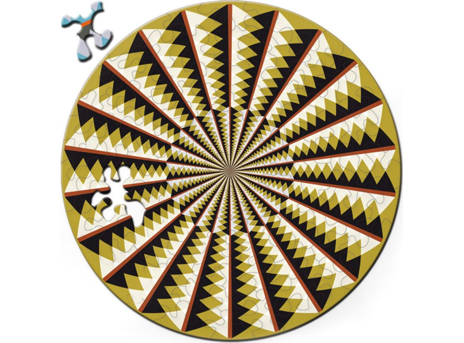 CURIOSI Oboustranné dřevěné puzzle Double: Kolotoč 88 dílků