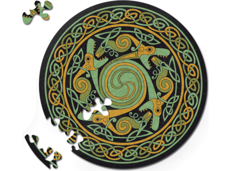 CURIOSI Oboustranné dřevěné puzzle Double: Drak 88 dílků