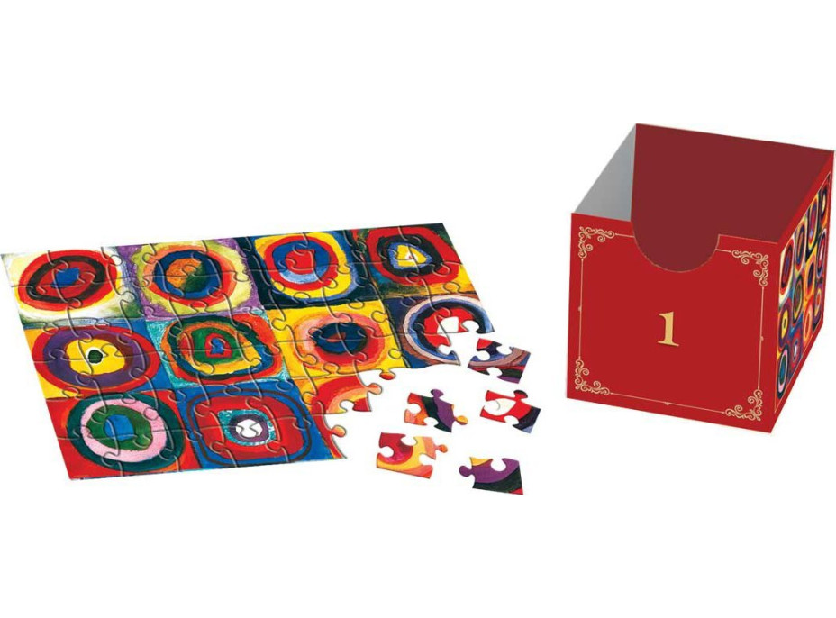 EUROGRAPHICS Puzzle Adventní kalendář: Fine Art Vánoce 24x50 dílků