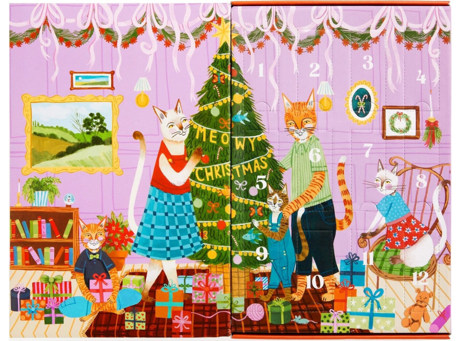 GALISON Puzzle Adventní kalendář Kočičí Vánoce 12x42 dílků