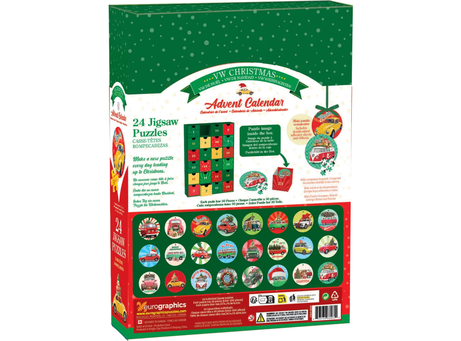EUROGRAPHICS Puzzle Adventní kalendář: Volkswagen 24x50 dílků