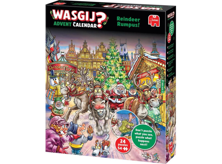 JUMBO Puzzle WASGIJ Adventní kalendář: Splašení sobi! 24x54 dílků