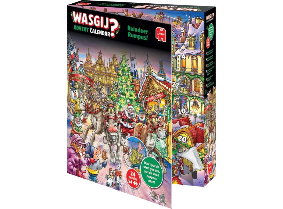 JUMBO Puzzle WASGIJ Adventní kalendář: Splašení sobi! 24x54 dílků