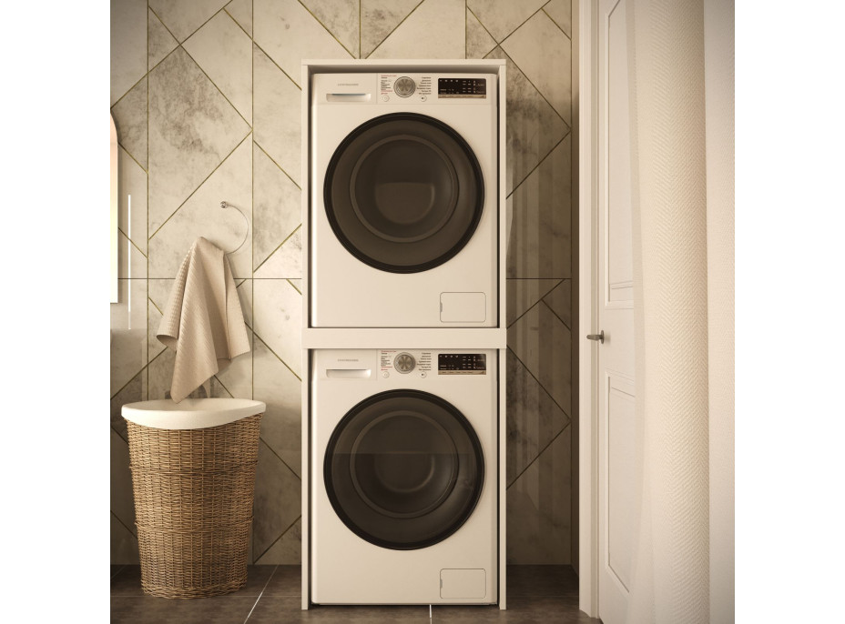 Skříň na pračku a sušičku - bílá