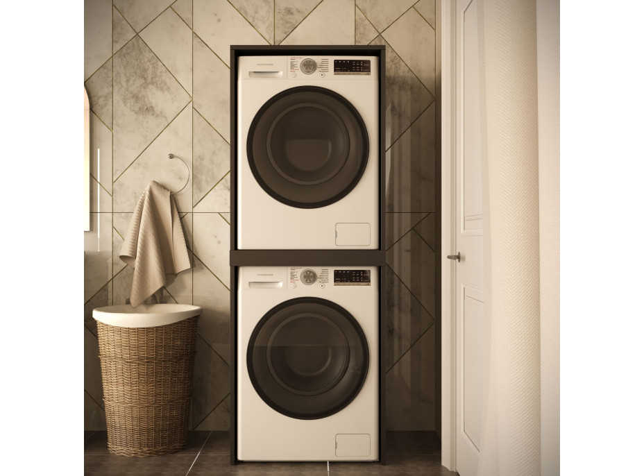 Skříň na pračku a sušičku - černá