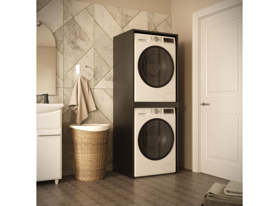 Skříň na pračku a sušičku - černá