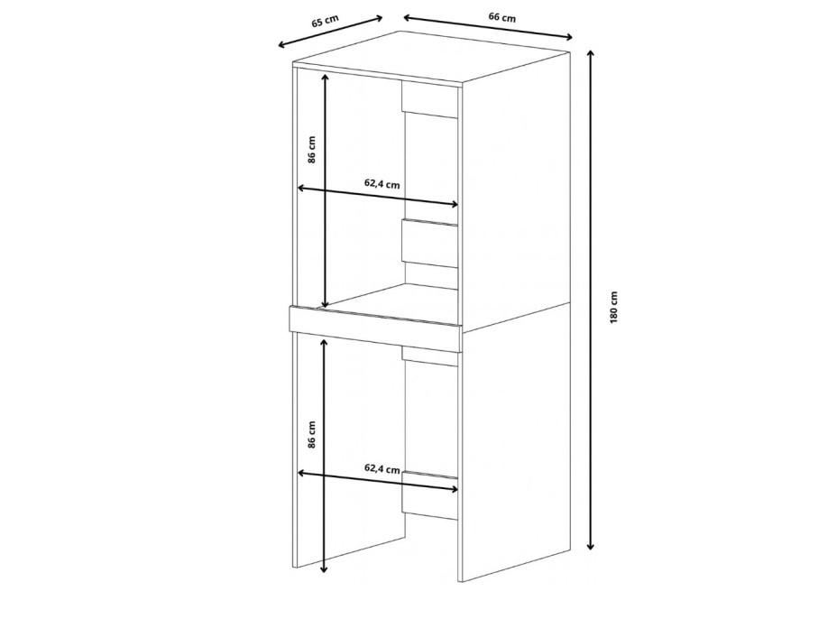 Skříň na pračku a sušičku - bílá