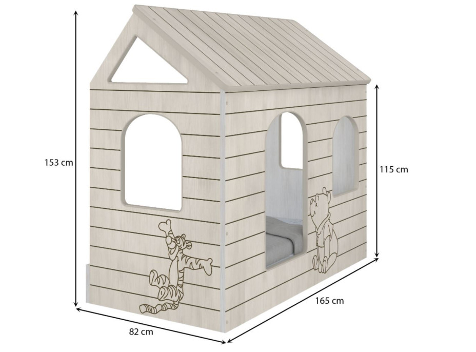 Dětská postel DOMEK Disney - MEDVÍDEK PÚ A TYGŘÍK 160x80 cm
