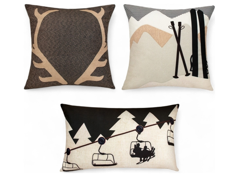 Vánoční sada VELVET INVERNO - 3x povlak na polštář