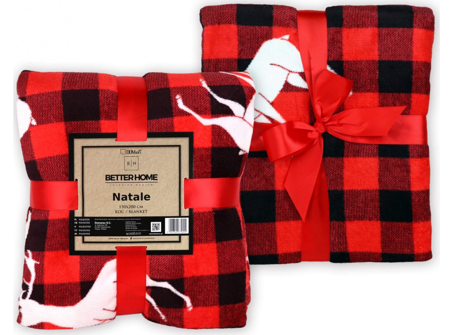 Vánoční sada COZY & NATALE - deka 150x200 cm + polštář Happy Holidays