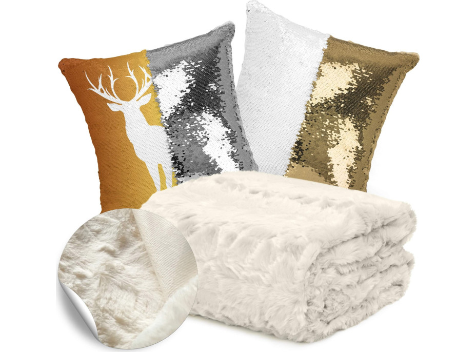 Vánoční sada ASTORIA - deka 130x170 cm + 2x povlak na polštář