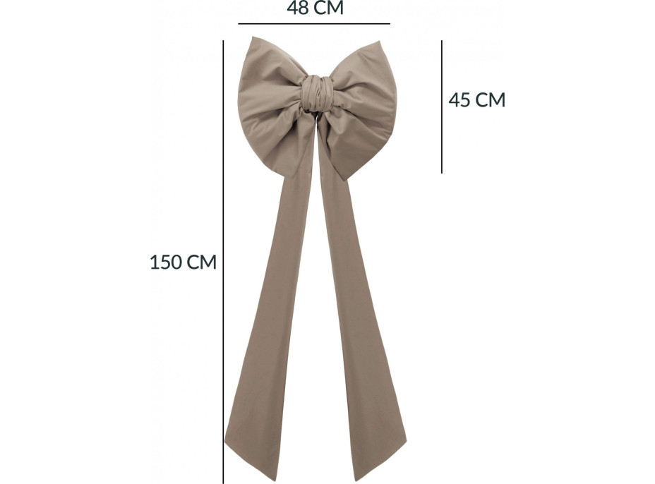 Ozdobná mašle DECO Velvet Glam Bow XXL 48x45x150 cm - béžová