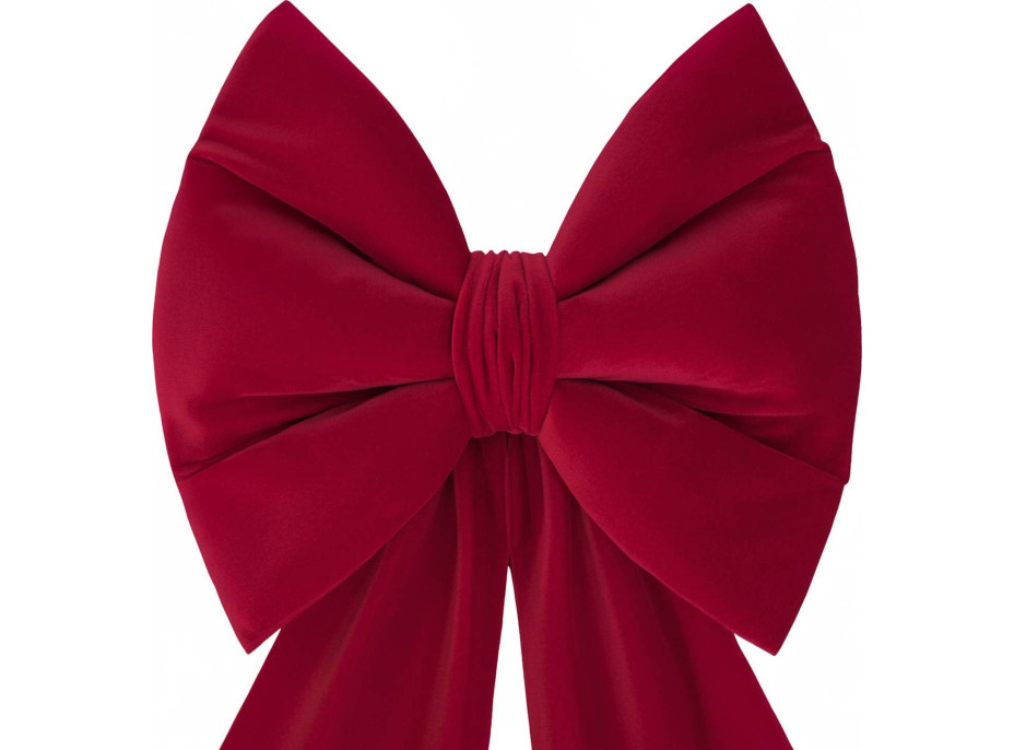 Ozdobná mašle DECO Velvet Glam Bow XXL 48x45x150 cm - červená
