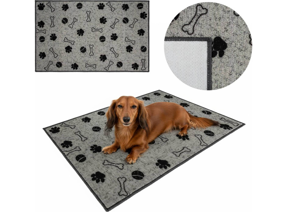 Koberec pro psy DOG REST 50x80 cm - šedý