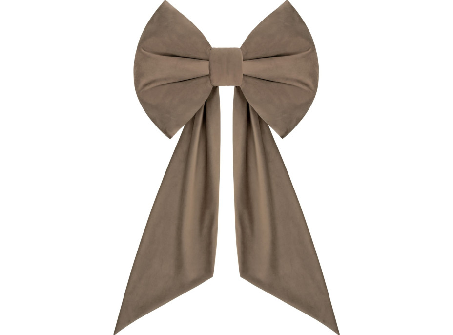 Ozdobná mašle DECO Velvet Glam Bow 50x40+50 cm - béžová