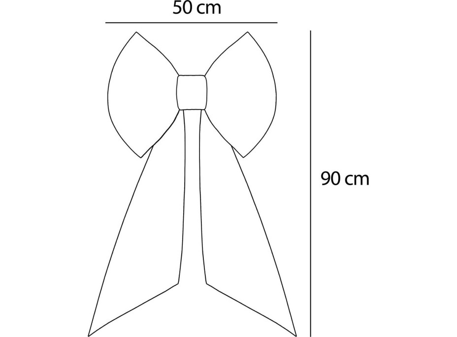 Ozdobná mašle DECO Velvet Glam Bow 50x40+50 cm - béžová