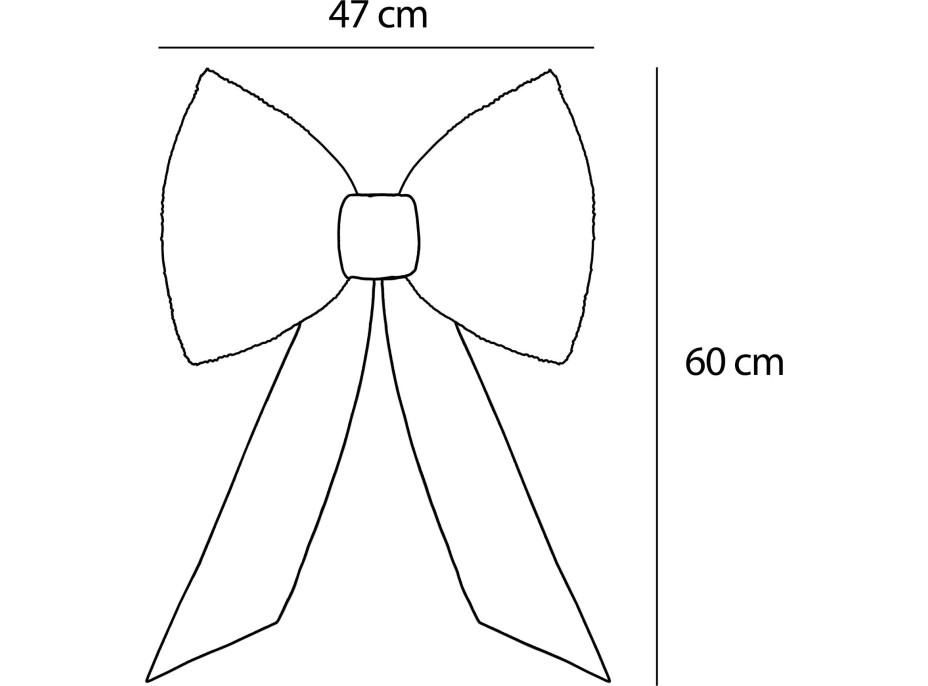 Ozdobná mašle Deco Glam & Shine 30x47+60 cm - bílá/zlatá