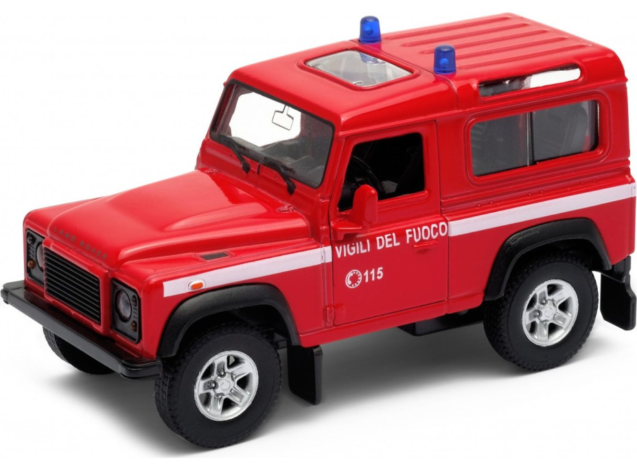Welly - Land Rover Defender model 1:34 červený hasiči