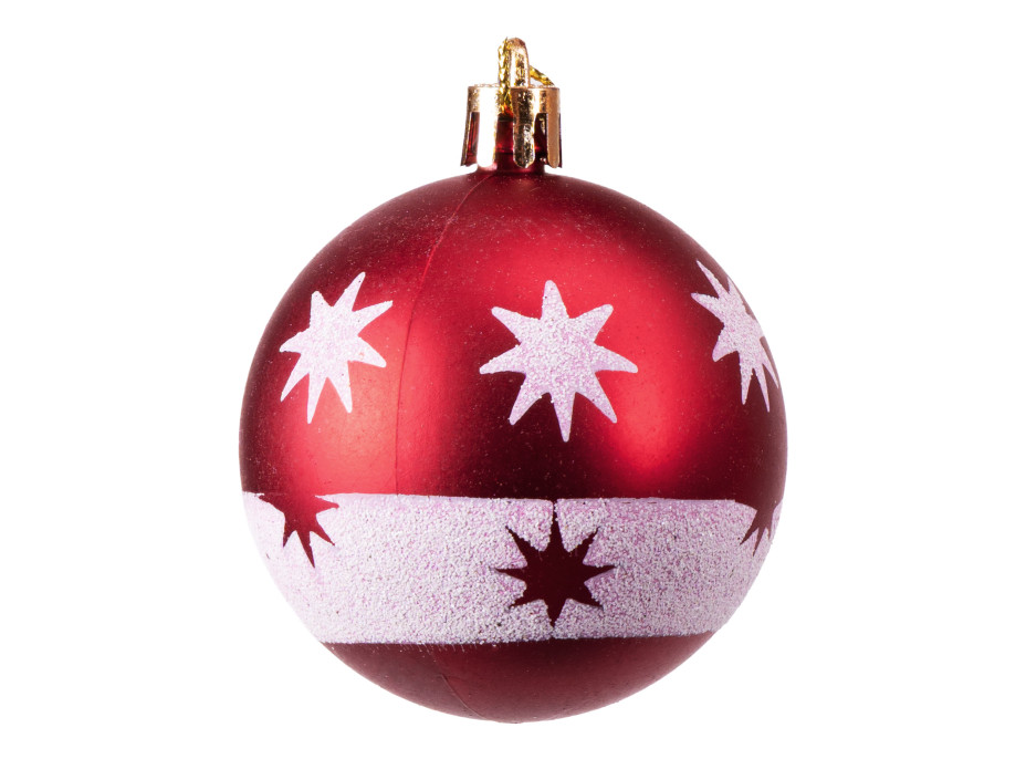 Sada vánočních baněk na stromeček SAPIN - 30 kusů - červené/bílé