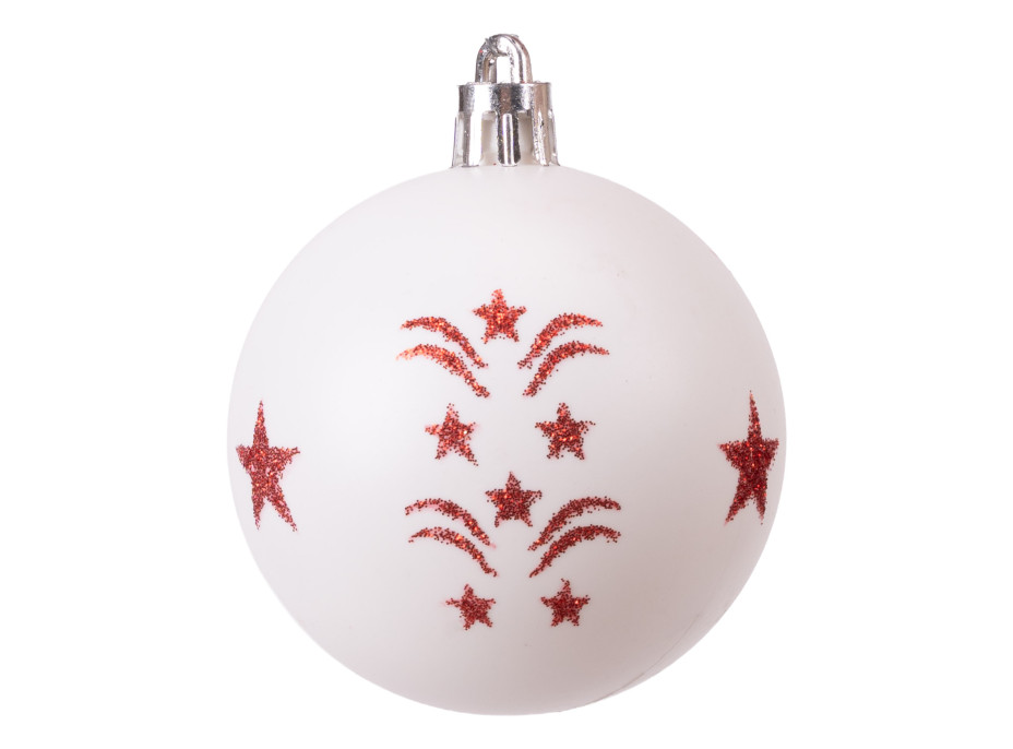 Sada vánočních baněk na stromeček SAPIN - 30 kusů - červené/bílé