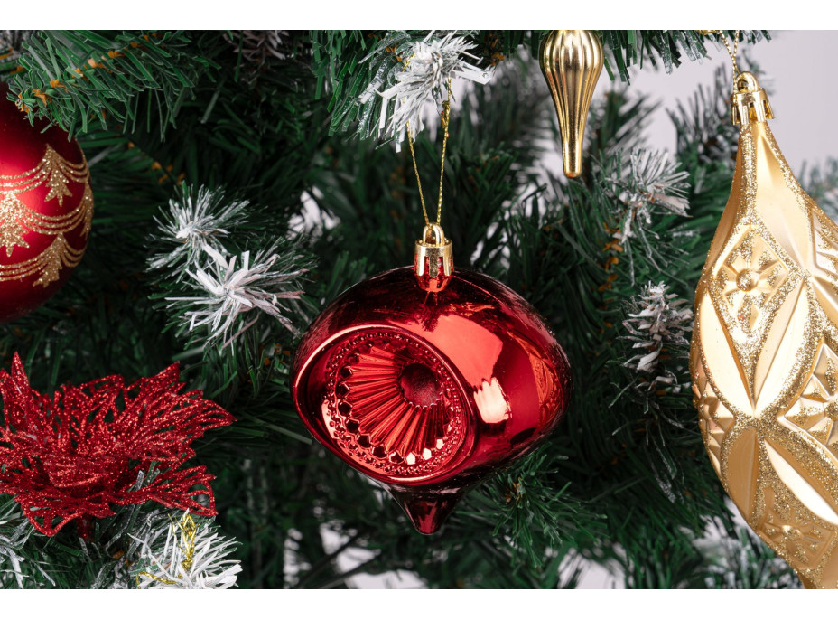 Sada vánočních ozdob na stromeček MARIEN - 70 kusů - červené/zlaté