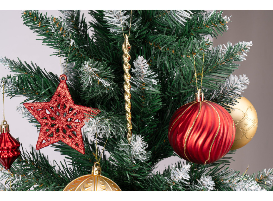 Sada vánočních ozdob na stromeček MARIEN - 70 kusů - červené/zlaté