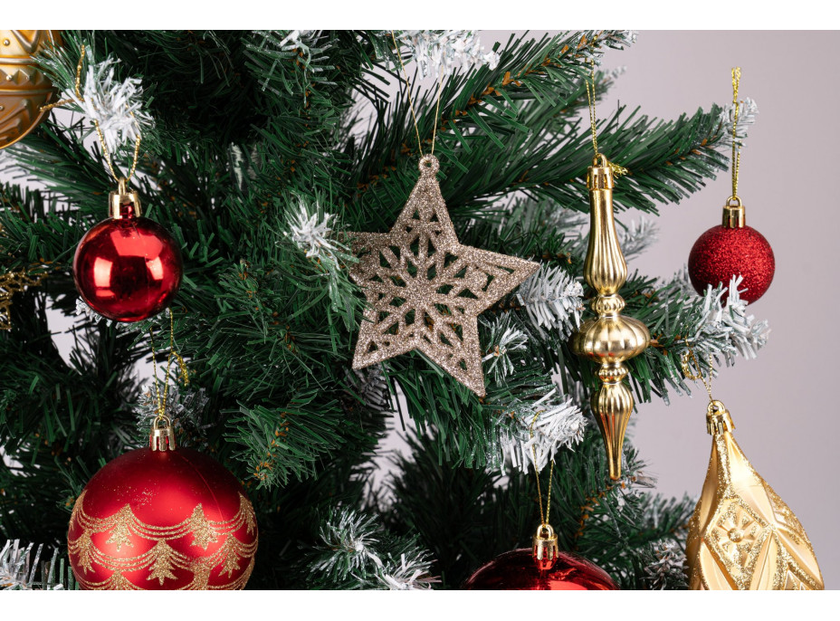 Sada vánočních ozdob na stromeček MARIEN - 70 kusů - červené/zlaté