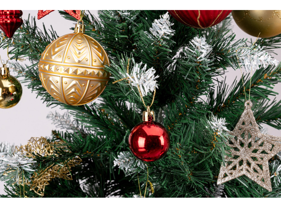 Sada vánočních ozdob na stromeček MARIEN - 70 kusů - červené/zlaté