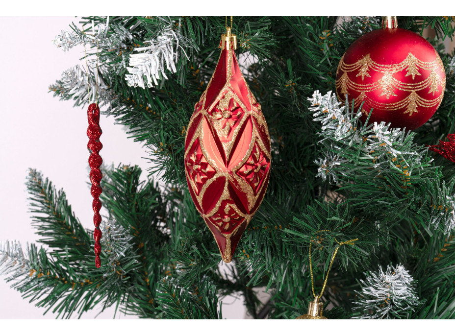 Sada vánočních ozdob na stromeček MARIEN - 70 kusů - červené/zlaté