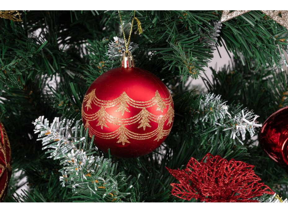 Sada vánočních ozdob na stromeček MARIEN - 70 kusů - červené/zlaté