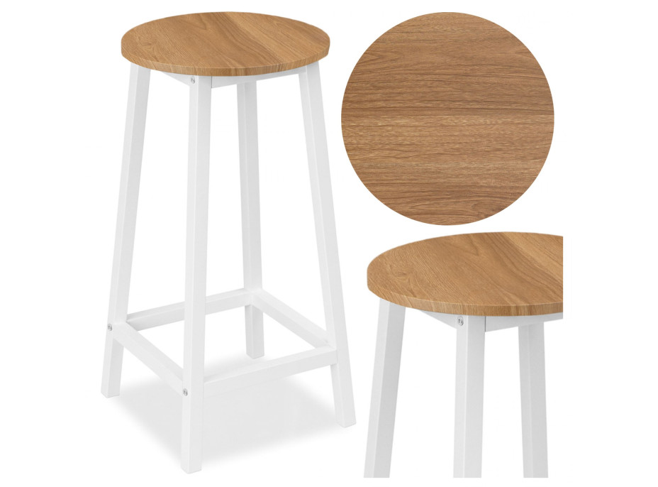 Barová židle FLINT Modern oak - dub/bílá