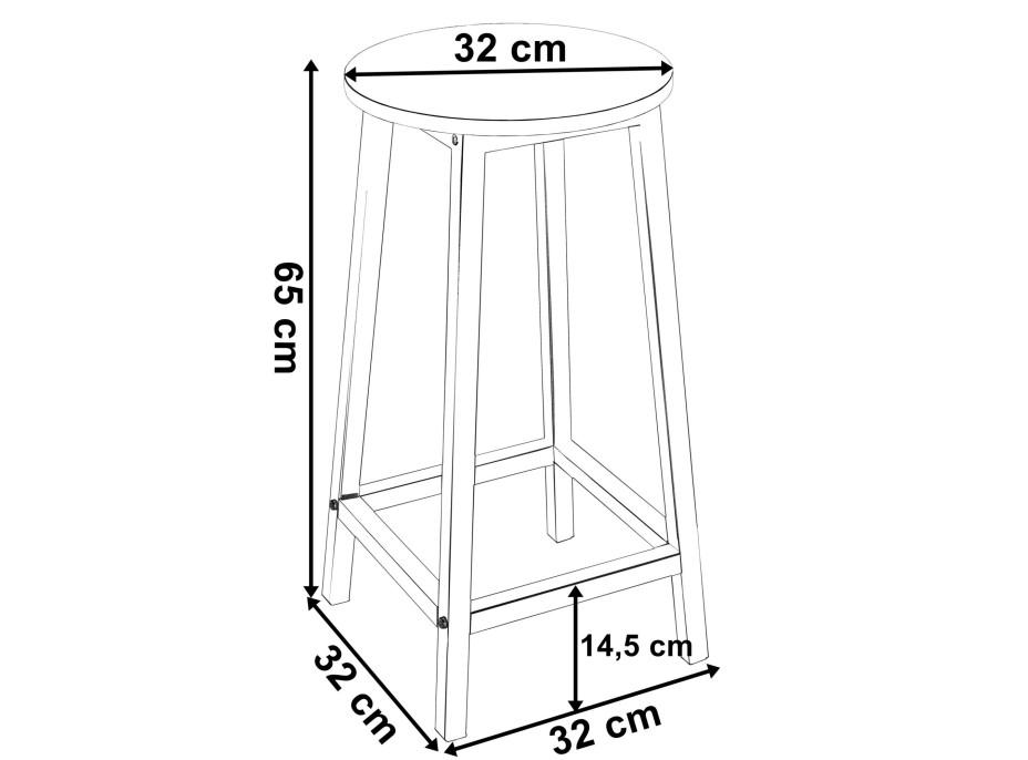 Barová židle FLINT Rustic - bílá/stařený dub