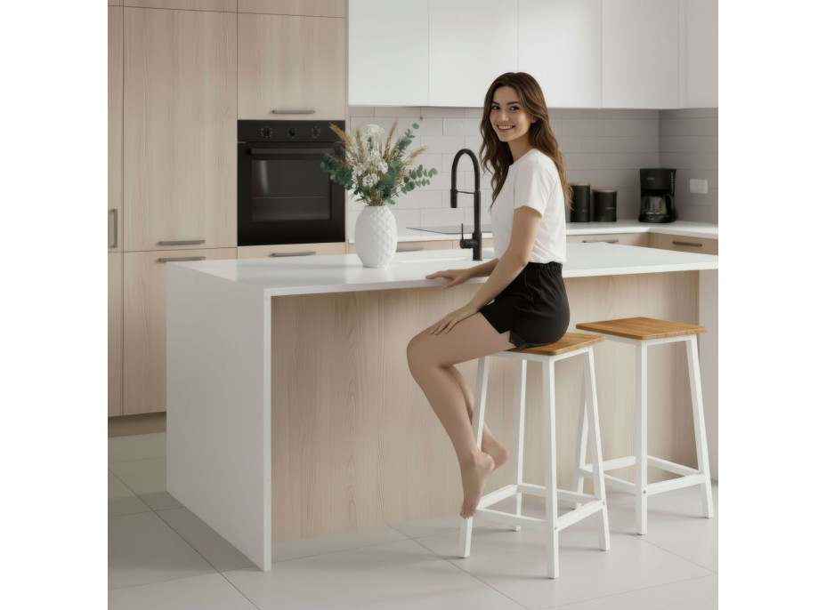 Barová židle KENT Modern oak - dub/bílá