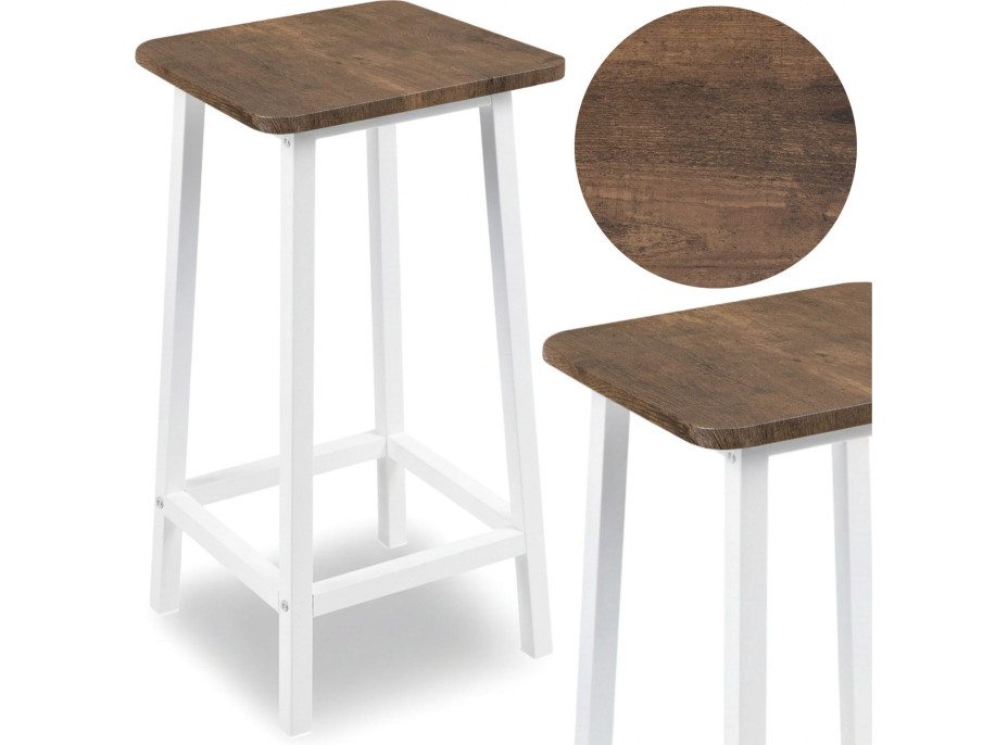 Barová židle KENT Rustic - stařený dub/bílá