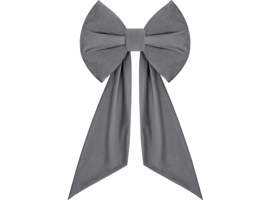 Ozdobná mašle DECO Velvet Glam Bow 50x40+50 cm - šedá