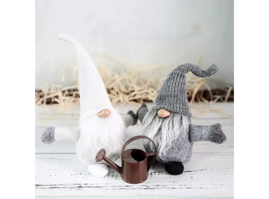 Vánoční skřítek 32 cm - šedý