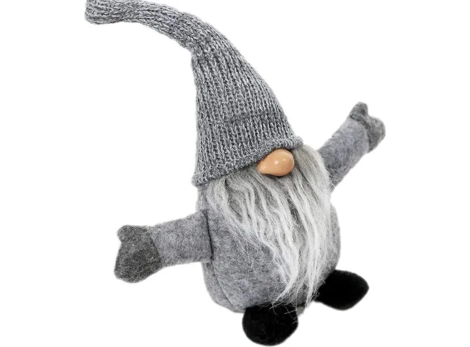 Vánoční skřítek 32 cm - šedý