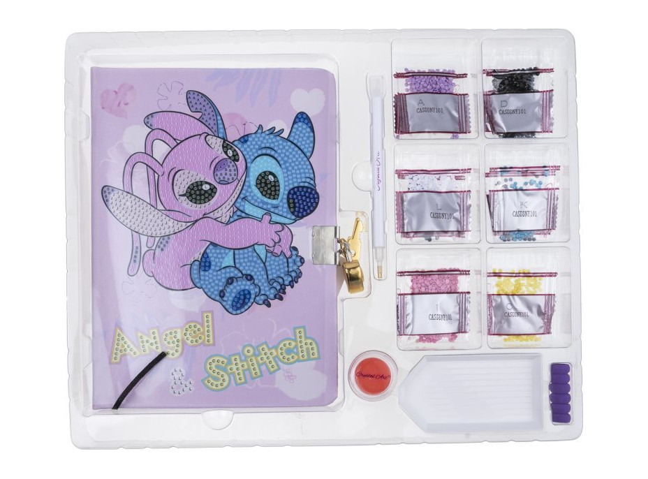 Crystal Art blok se zamykáním - Stitch a Angel