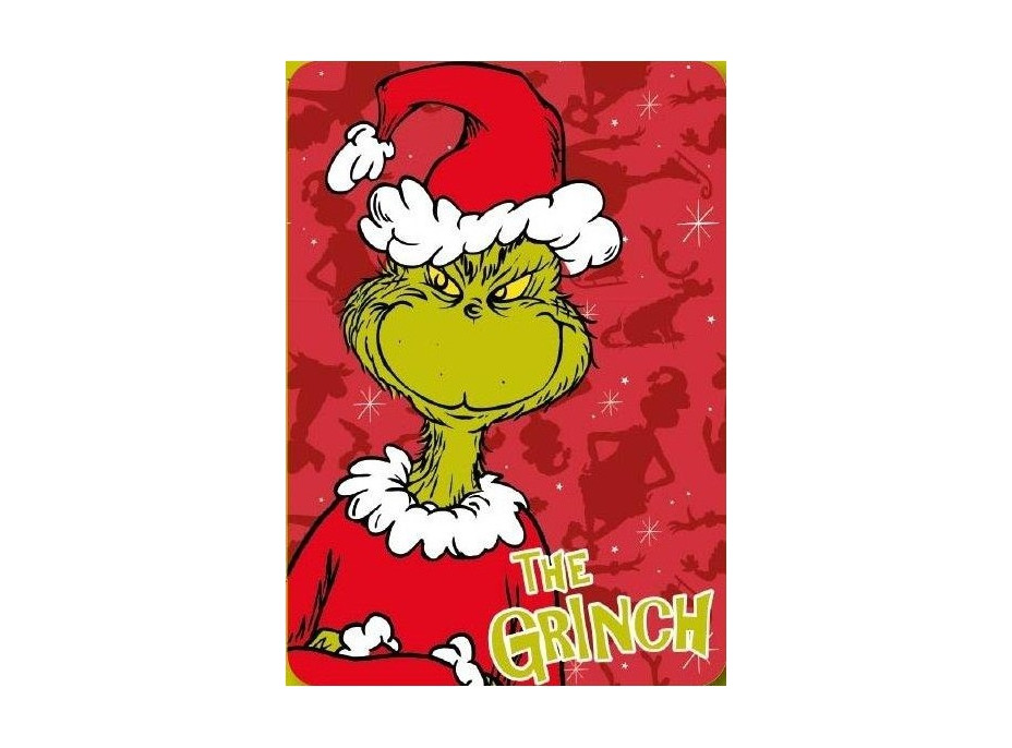 Dětská deka POLAR 100x140 cm - Grinch - červená