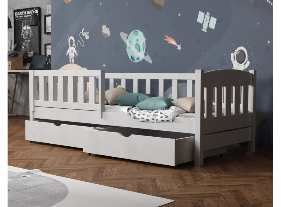 Dětská postel z masivu borovice BEN se šuplíky - 200x90 cm