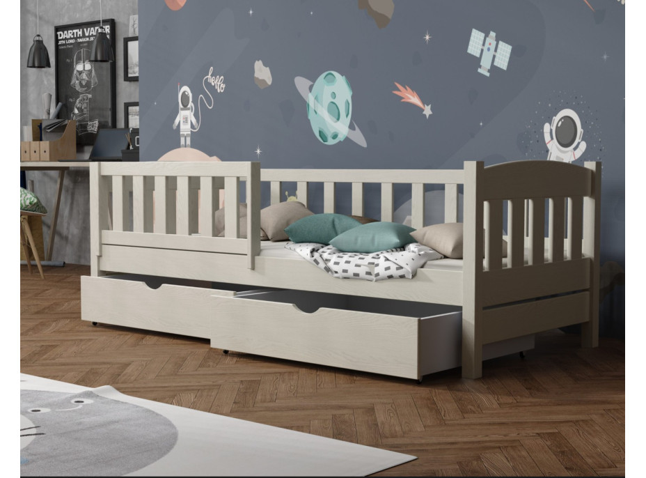 Dětská postel z masivu borovice BEN se šuplíky - 200x90 cm