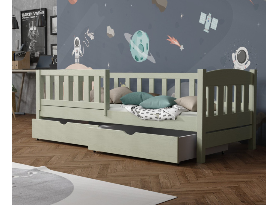 Dětská postel z masivu borovice BEN se šuplíky - 200x90 cm