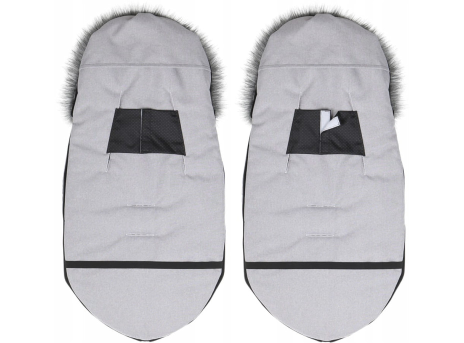 Dětský fusak do kočárku BABYMAM Premium - světle šedý melange/šedý