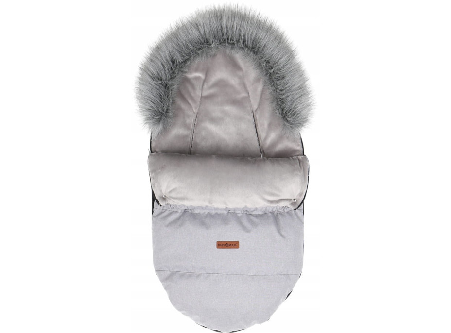 Dětský fusak do kočárku BABYMAM Premium - světle šedý melange/šedý