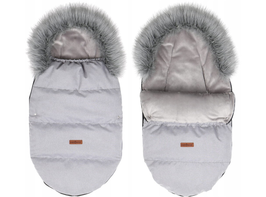 Dětský fusak do kočárku BABYMAM Premium - světle šedý melange/šedý