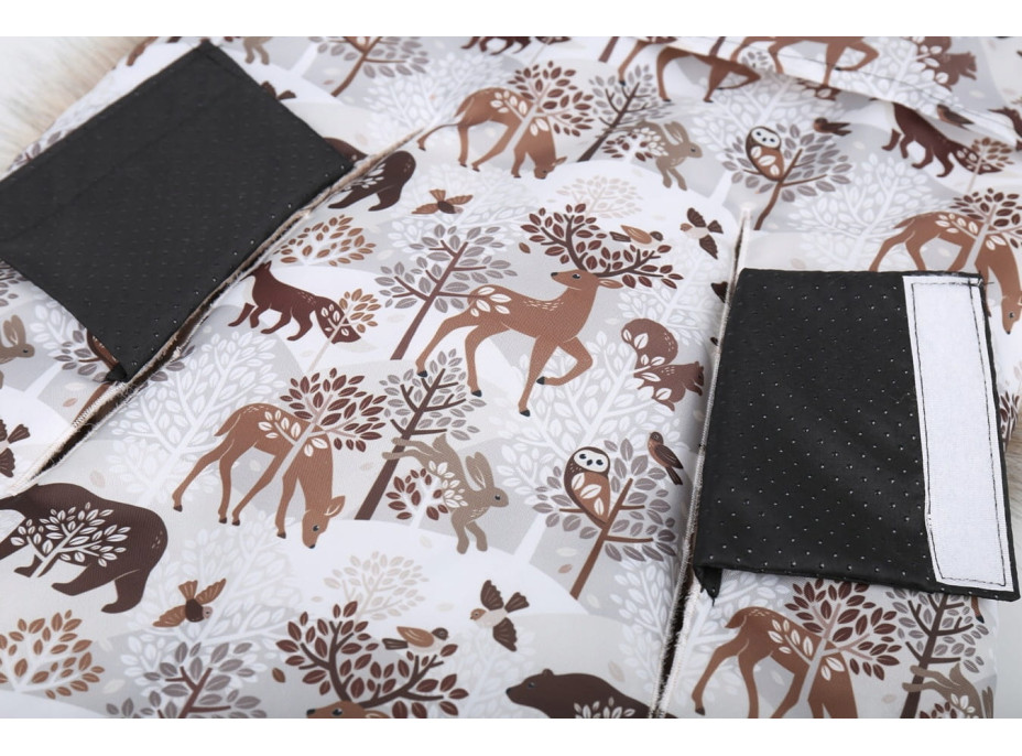 Dětský fusak do kočárku BABYMAM Premium - Zimní les/béžový