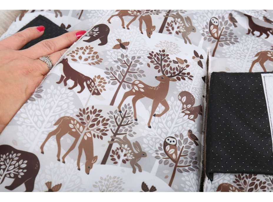 Dětský fusak do kočárku BABYMAM Premium - Zimní les/béžový