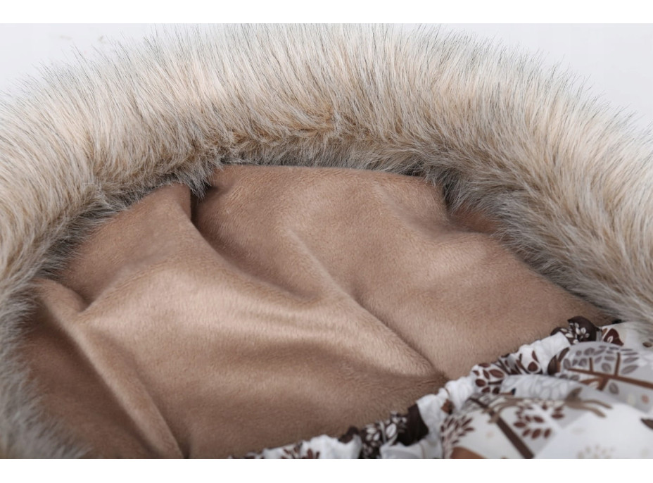 Dětský fusak do kočárku BABYMAM Premium - Zimní les/béžový